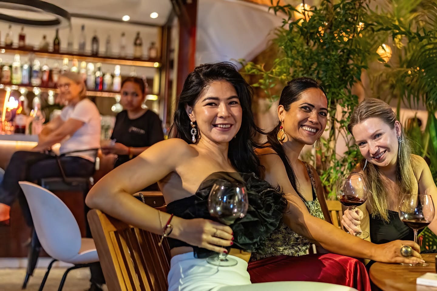 Guests toasting with wine at a Bellini concert evening