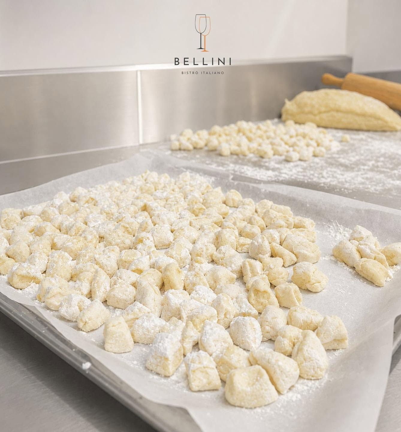 Fresh gnocchi being hand-rolled in the Bellini kitchen